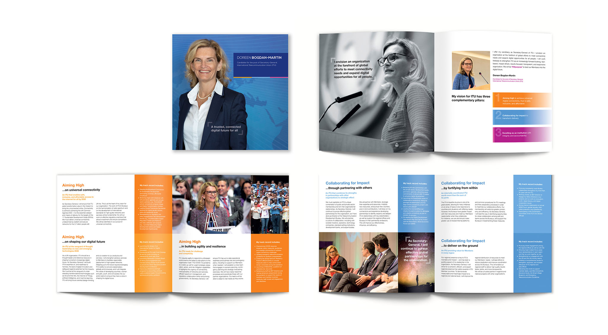 Image montrant les pages d'une brochure faisant partie d'échantillons de marketing numérique et imprimé créés par SmartCuts Creative à Lausanne et à Genève.
