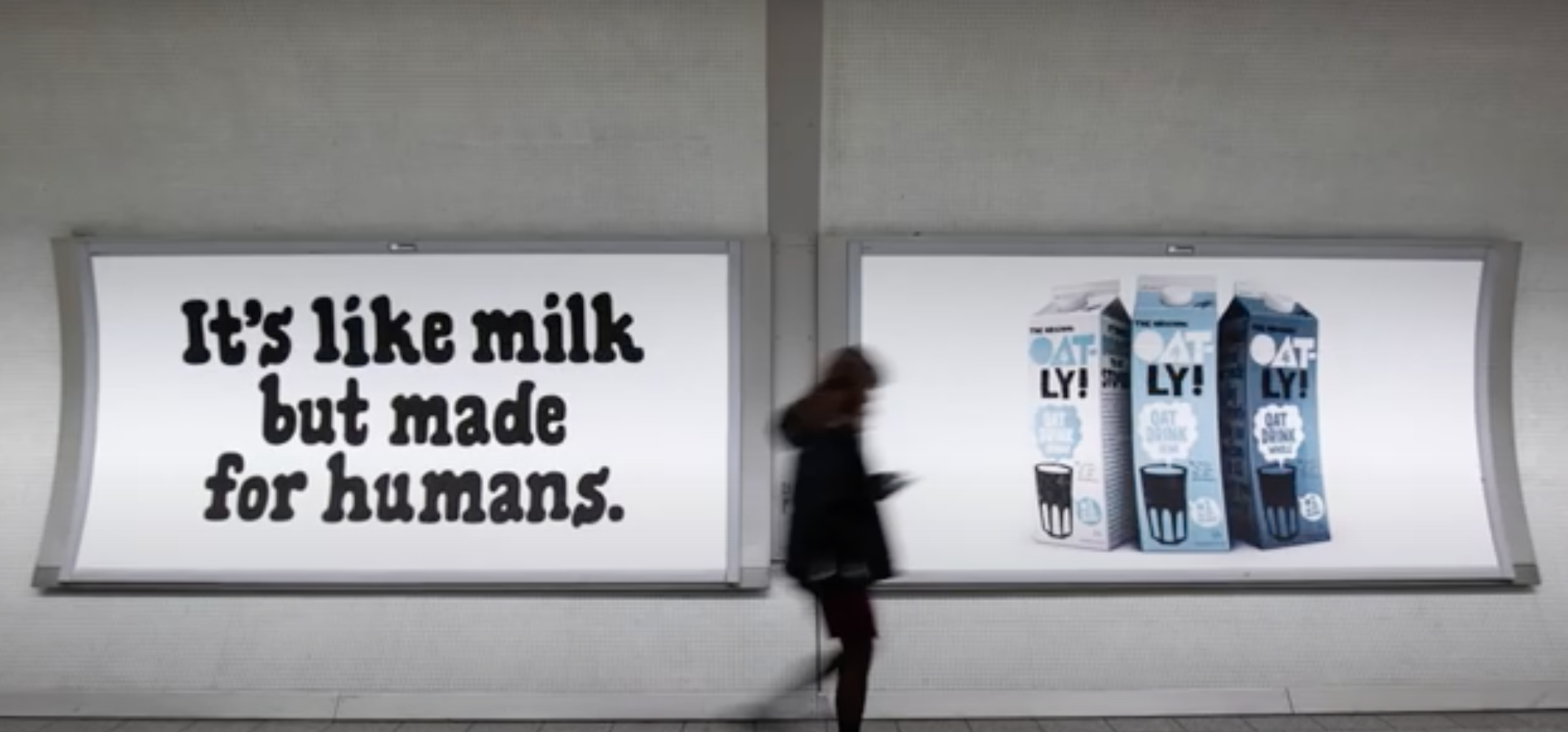 An image showing Oatly slogans for transport hubs for the SmartCuts Creative blog post.