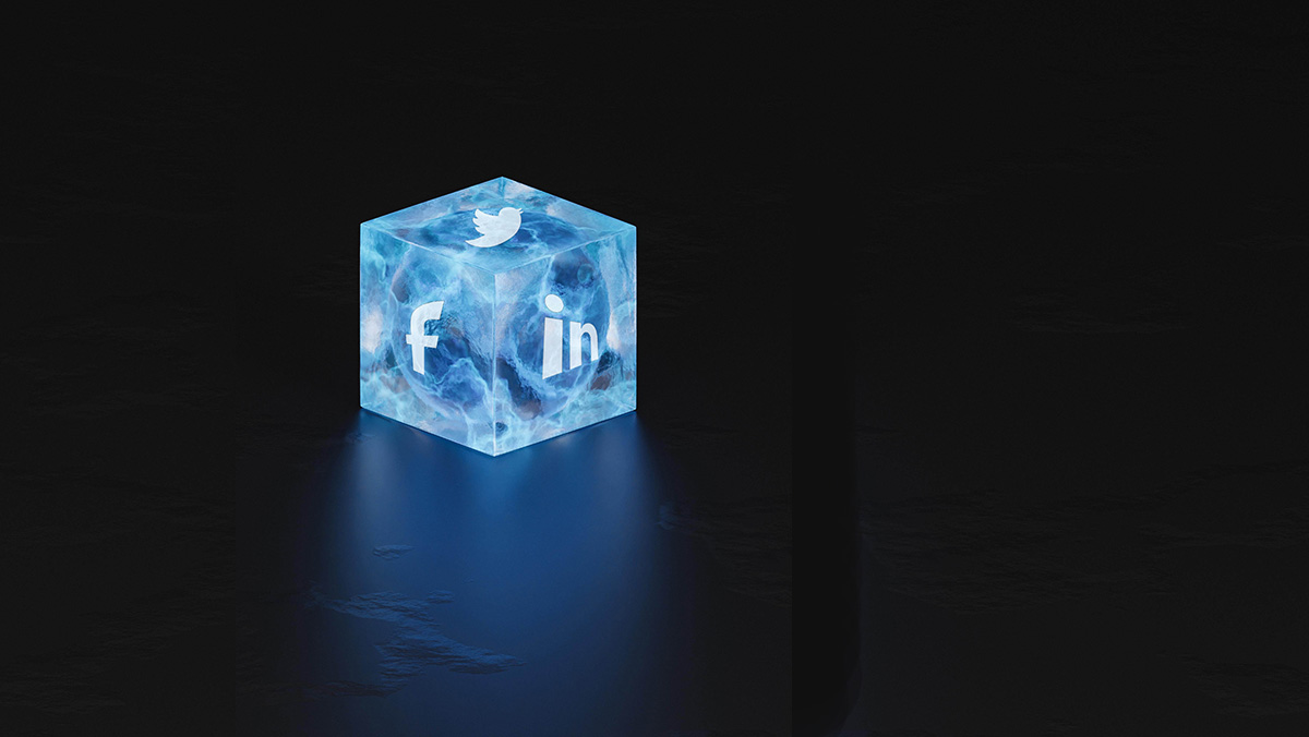 Image showing a cube with social media icons to illustrate social media marketing provided by the SmartCuts Creative Agency studio in Lausanne and Geneva, Switzerland for the purposes of creative communication.